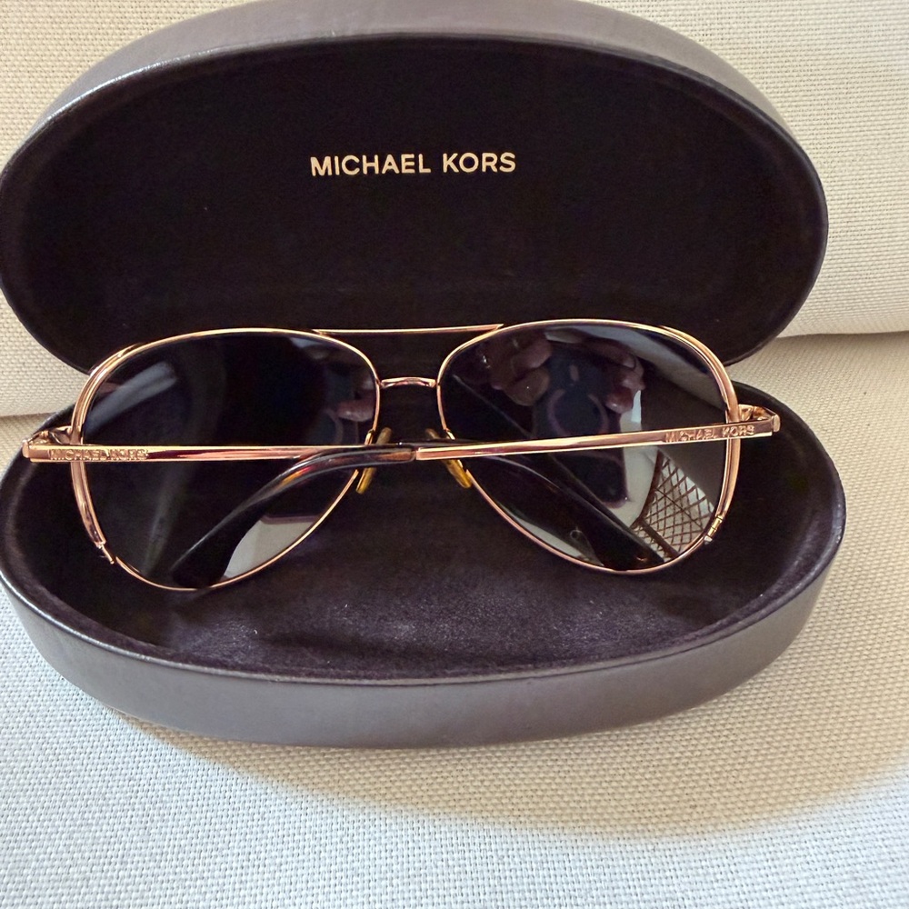 Michael Kors Rose Gold Aviator Sunglasses - Picture 6 of 9